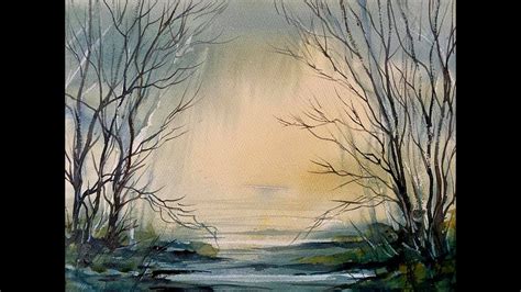 How To Paint A Loose Watercolour Misty Woodland Stream Beginners