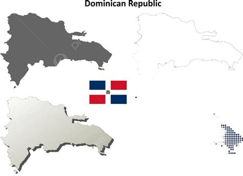 Conjunto De Mapas De Contorno De República Dominicana Mapa Dominicano