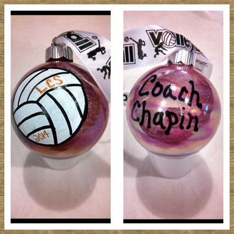 There is just something magical about seeing your name on cool things. Coach's Gift. DIY volleyball ornament (With images ...