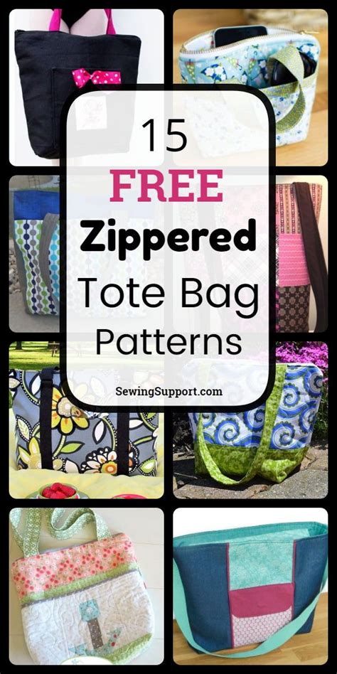15 Free Zippered Tote Bag Patterns Tutorials And Diy Sewing Projects