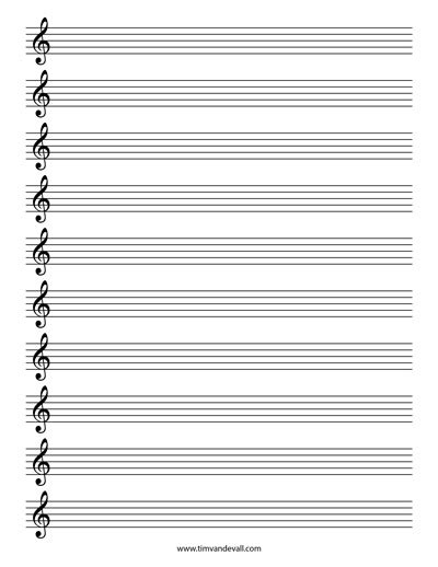 The two combined staffs can be separated and. Blank Treble Clef Staff Paper | Free Sheet Music Template PDF
