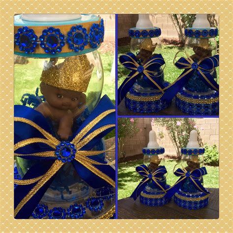 Royal blue and gold baby shower pillow cake! One Royal blue Prince baby shower centerpiece Little Prince