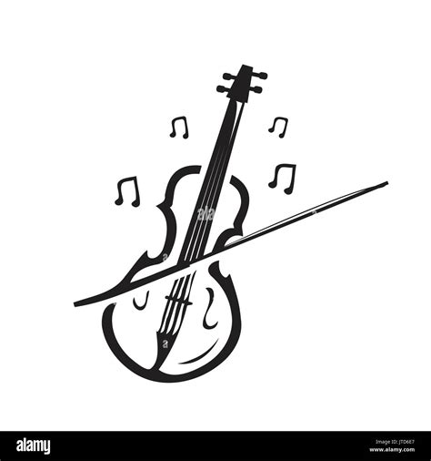 Ilustración De Violín Con Notas Musicales El Diseño De Iconos Aislado