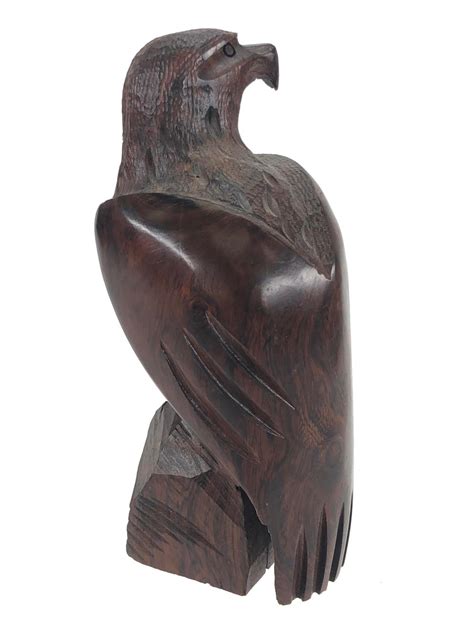 Vintage Ironwood Eagle Carved Wood Folk Art Wildlife Bird 11 Collector
