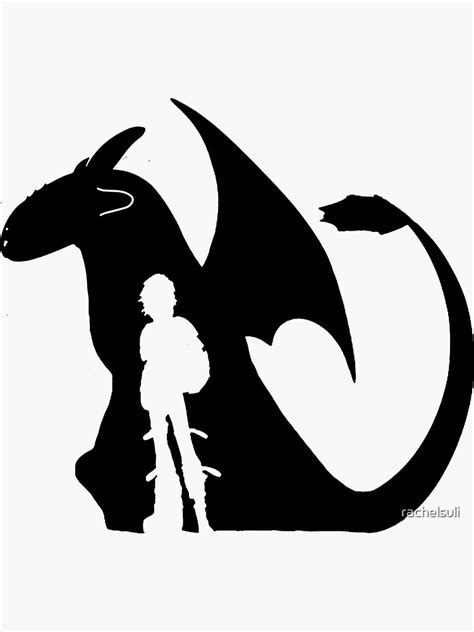 Toothless And Hiccup Silhouette Sticker For Sale By Rachelsuli Redbubble