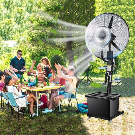 Commercial High Velocity Outdoor Indoor Mist Fan Black