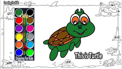 We'll sketch a turtle from scratch, both in a. How To Drawing And Painting Turtle - Learn Colors - Learn ...