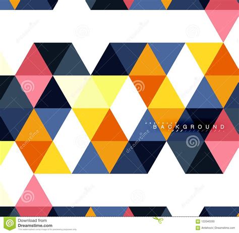 Multicolored Triangles Abstract Background Mosaic Tiles Concept Stock