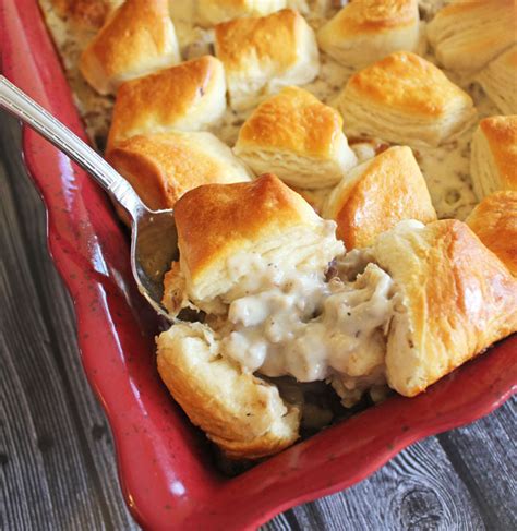 Biscuits And Gravy Breakfast Or Dinner Casserole