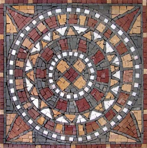 Stone Tile Mosaic - Sun Dial | Geometric | Mozaico