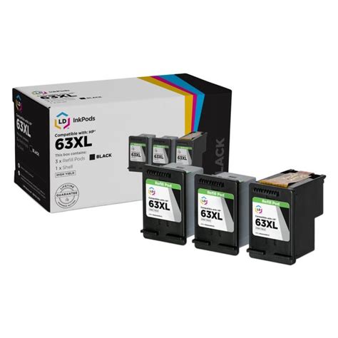 Hp 63xl Black Compatible Inkpod Set 3 Cartridges In A Pack Ld Products