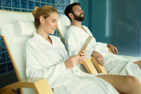 Couple Enjoying Spa Treatments And Relaxing Stock Image Image Of Luxury Tablet 80798733