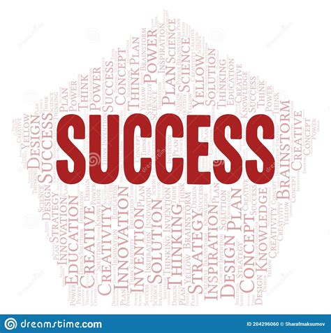 Success Typography Word Cloud Create With The Text Only Stock