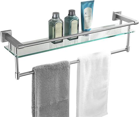 Bathroom Towel Bar With Glass Shelf Delta Bath Exten20 Vbr 18 Double