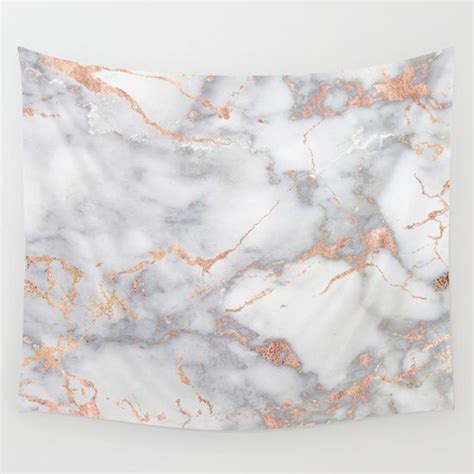 Beautiful Grey Marble With Rosegold Metal Foil Veins Stone Crystal