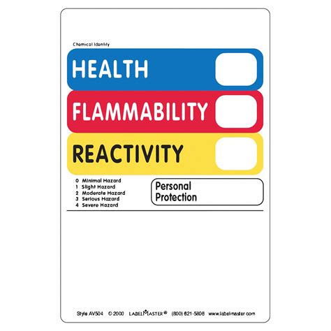 Labelmaster Hazcom Label Vinyl English Health Flammability