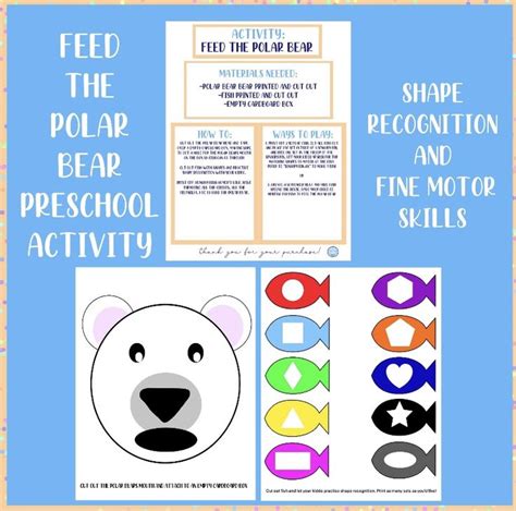 Feed The Polar Bear Preschool Activity Etsy Bear Activities