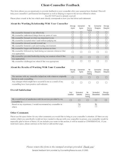 Free 19 Client Feedback Form Templates In Pdf Ms Word