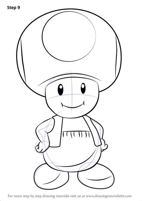 Learn How To Draw Toad From Super Mario Super Mario Step By Step Drawing Tutorials