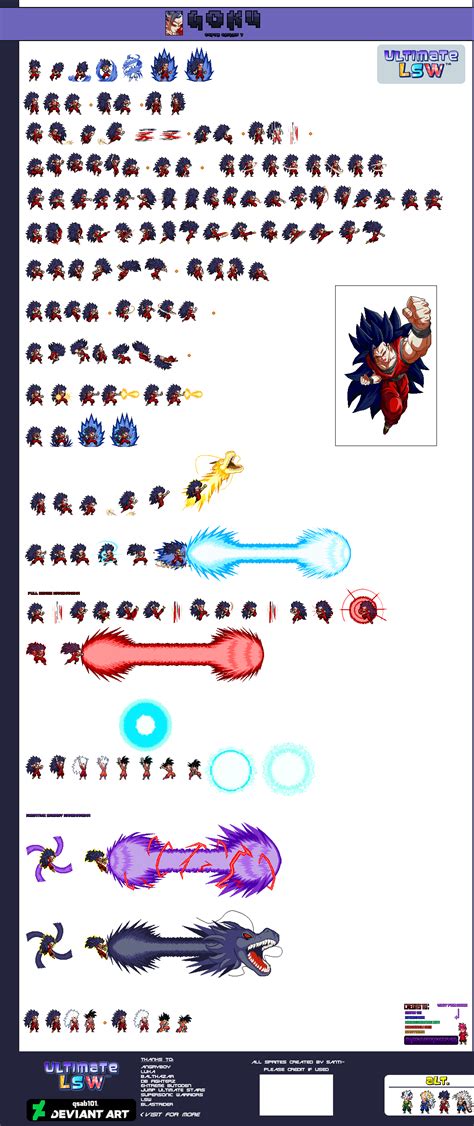 Super Saiyan 7 Goku Ultimate Lsw Sprite Sheet By Santiagofanservice On
