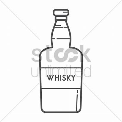 Whisky Clipart Bottle Whiskey Coloring Drinking Vector