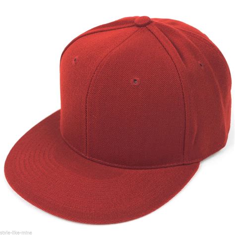 New Fitted Baseball Hat Cap Plain Basic Blank Color Flat Bill Visor