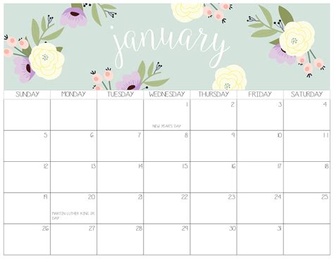 January Calendar Design Printable Calendar 2023