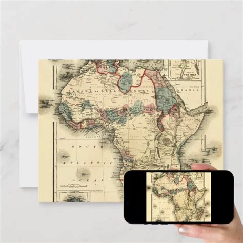 Viintage 1874 Map Of Africa Antique African Print Invitation Zazzle