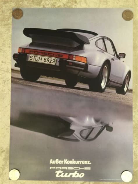 1980 Porsche 911 Turbo Coupe Showroom Advertising Poster Rare Reprint Awesome Ebay