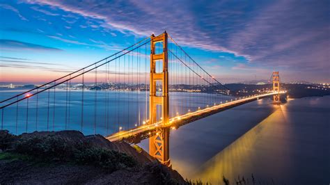 Bridge Dawn Strait Golden Gate San Francisco 4k Strait Dawn Bridge