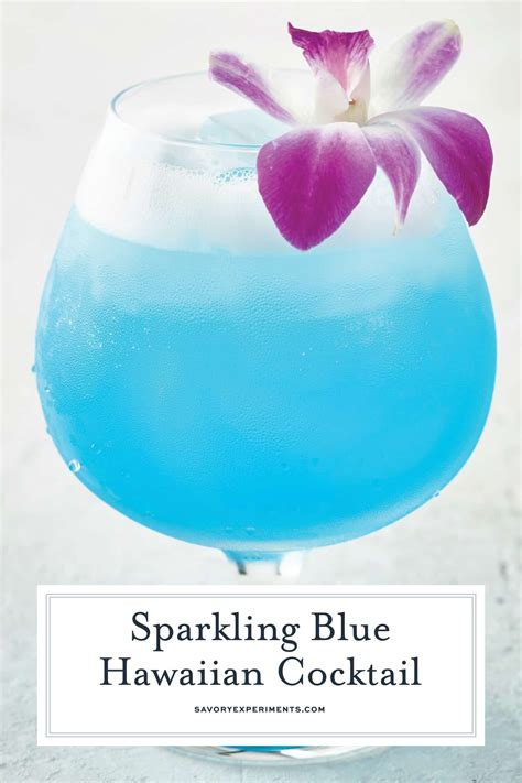 Sparkling Blue Hawaiian Cocktail Is A Refreshing Tropical Cocktail Recipe Perfect For Luau Theme