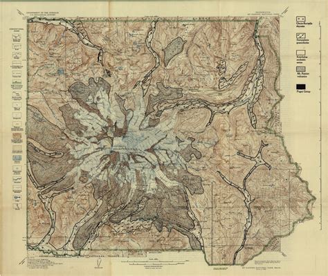 Map Of Mt Rainier National Park Rainier National Park Map Vintage