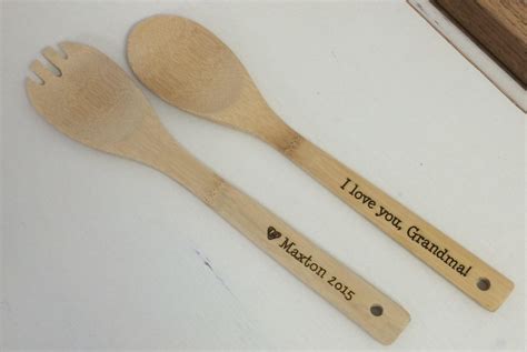 Personalized Kitchen Utensils Wood Engraved Cooking Utensils Etsy