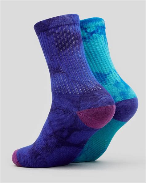 Santa Cruz Youth Dye Dot Socks 2 Pack In Dye Assorted Free Shipping
