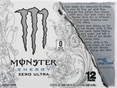 Food 4 Less Monster Zero Ultra Energy Drink 12 Cans 16 Fl Oz