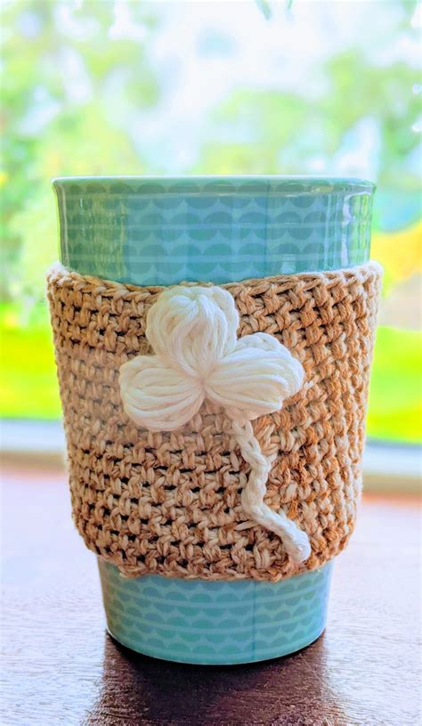 Crochet Flower Cup Sleeve - My Crochet Space