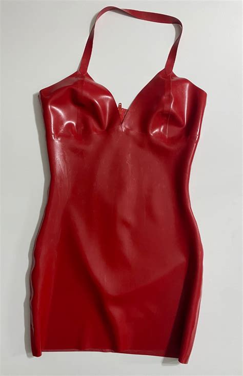 Maggiedelena Latex Tank Dress With Back Zipper Etsy