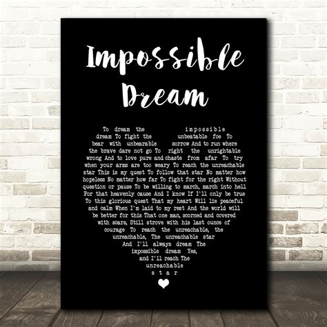 Luther Vandross Impossible Dream Script Heart Song Lyric Print
