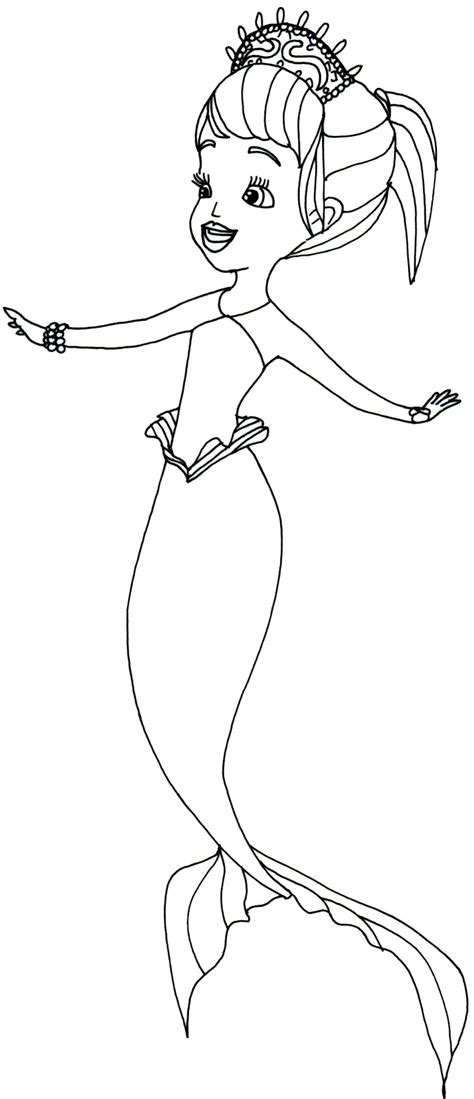 Oona - Sofia the First Coloring Page | Mermaid coloring pages, Princess