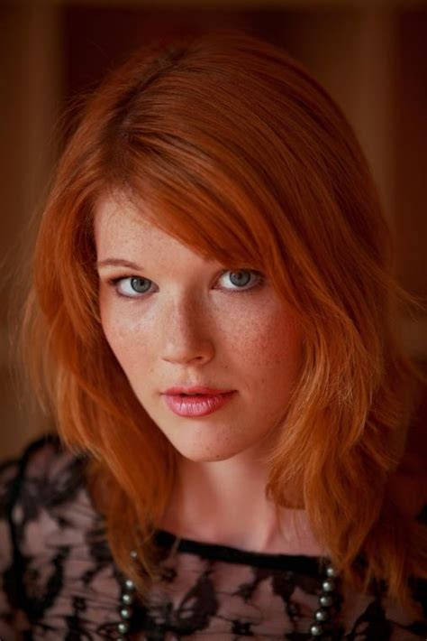 What does this all mean? Captivating redhead in black lace! (and grey eyes for our ...