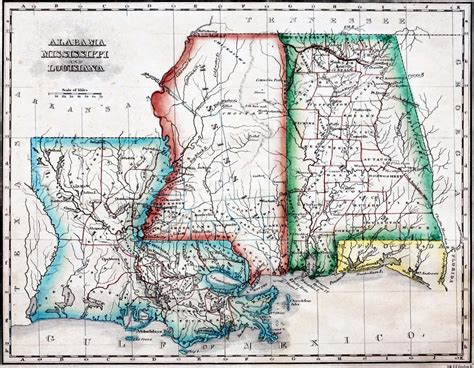 Map Of Louisiana And Mississippi Shana Danyette