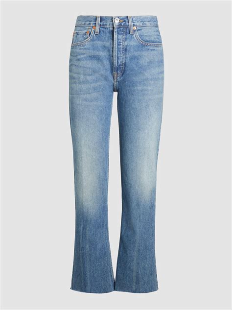Lyst Redone Originals High Rise Stove Pipe Denim Jeans In Blue