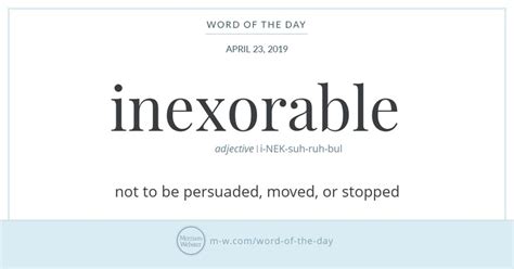 Word Of The Day Inexorable