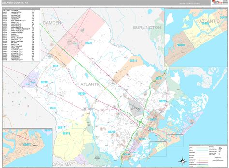 Atlantic County, NJ Wall Map Premium Style by MarketMAPS - MapSales