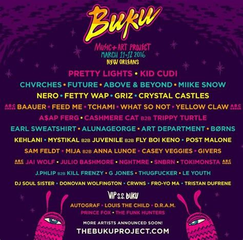 Buku Music + Art Project line up for 2016