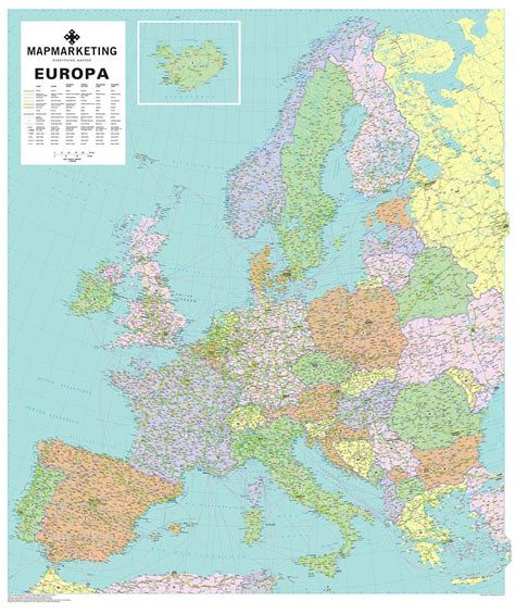 Wall Maps Europa Political Wall Map Of Europe