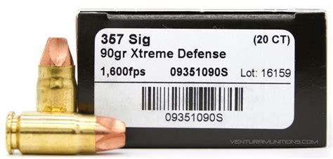 Lehigh Defense 357 Sig 90gr Xtreme Defense Ammo 20 Rounds Ventura