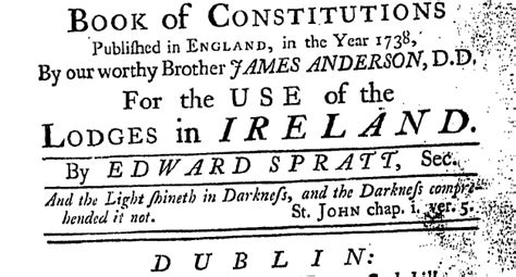 Edward Spratts Irish Constitutions 1723 Constitutions