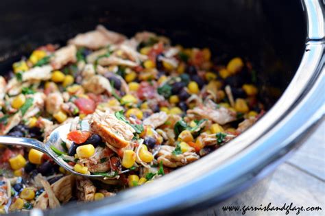 Season with salt and black pepper, to taste. Crock-Pot Mexican Chicken - Garnish & Glaze
