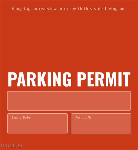 Parking Permit Design Template In Red Mediamodifier